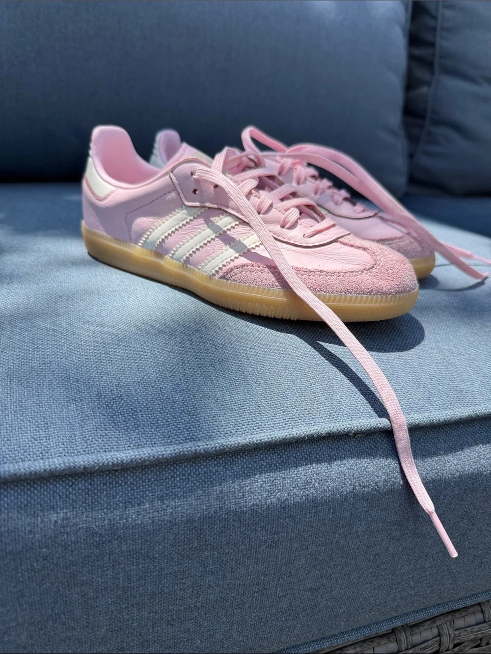adidas big kids Samba Pink and White Low-Profile Sneakers